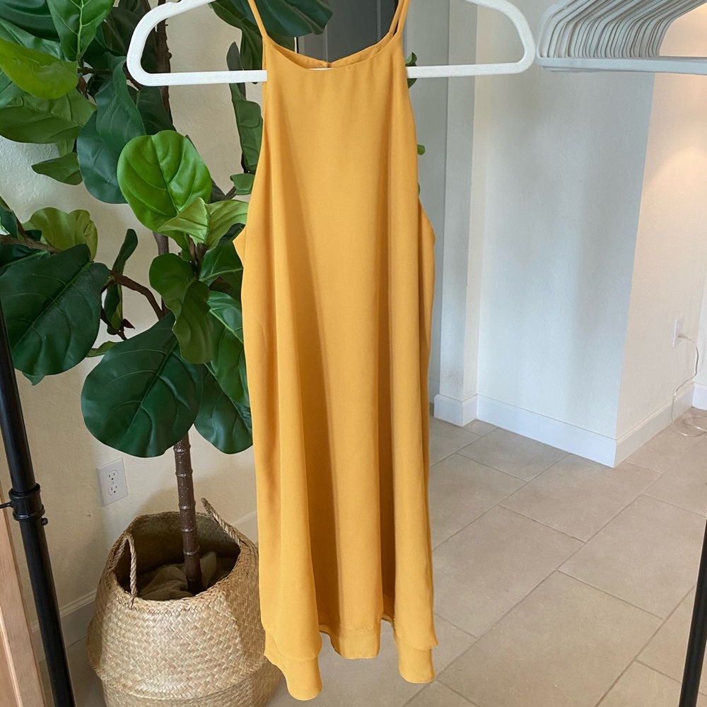 Yellow shift dress